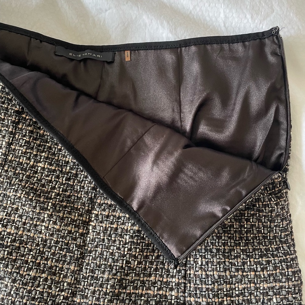 ELIE TAHARI Vintage Wool Tweed Skirt Size 8 - Picture 3 of 8